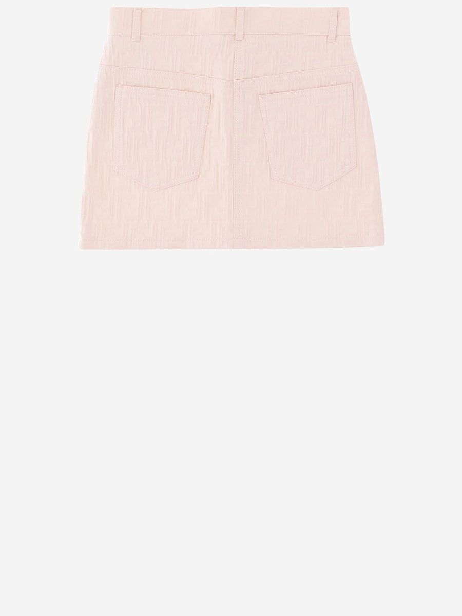 Stretch Cotton Blend Skirt Pink