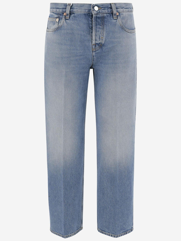 Jeans Cotton Denim Blue Trousers