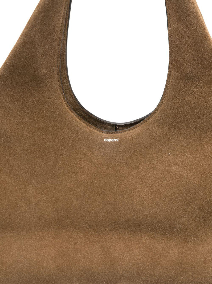 Shoulder Bag Folded Brown Leather