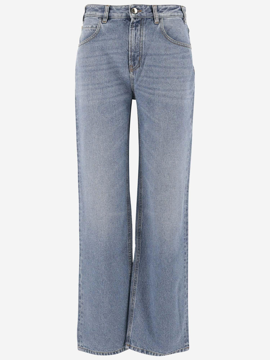 Straight Leg Denim Jeans Cotton; Hemp
