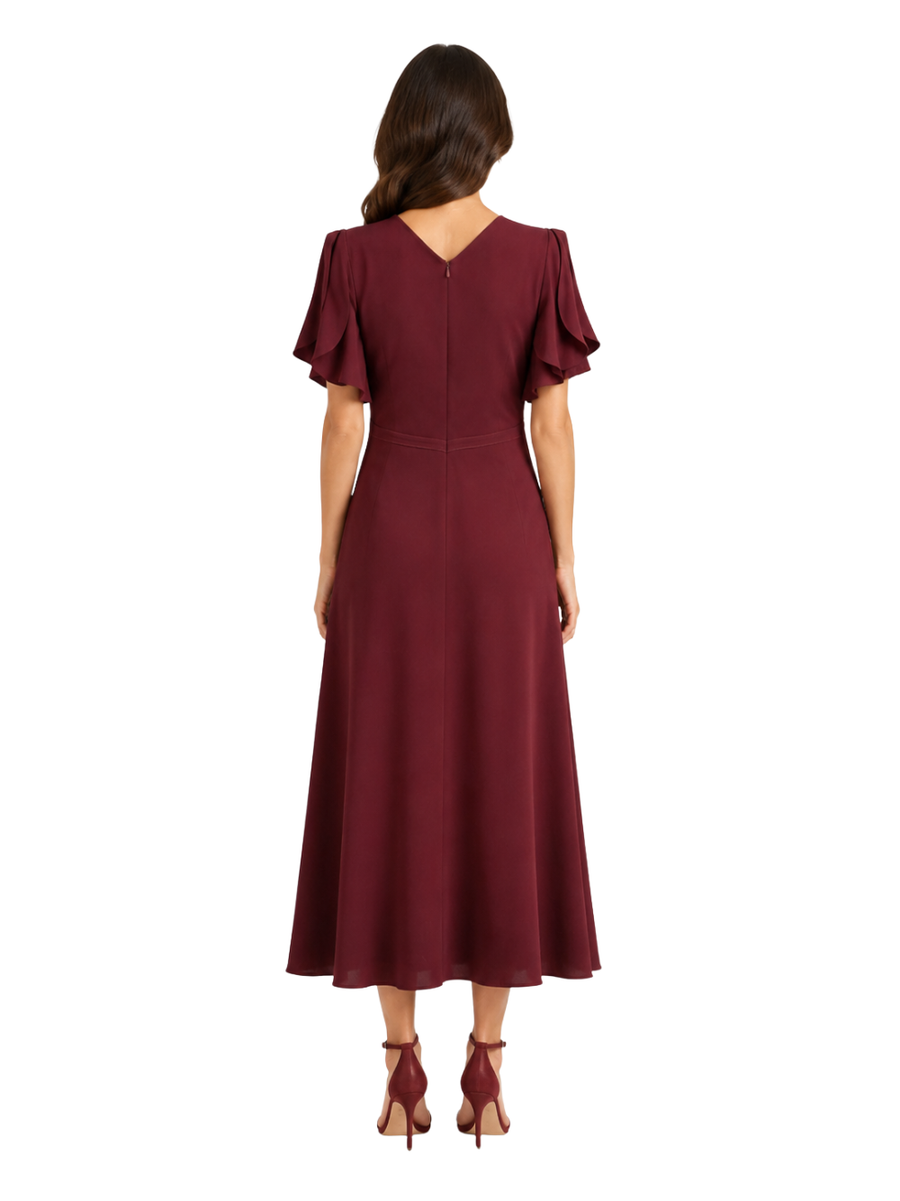 Midi Dress Eve Burgundy Viscose