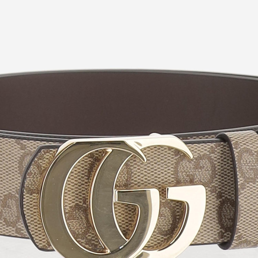Belt Gg Marmont Reversible Beige Leather Cotton