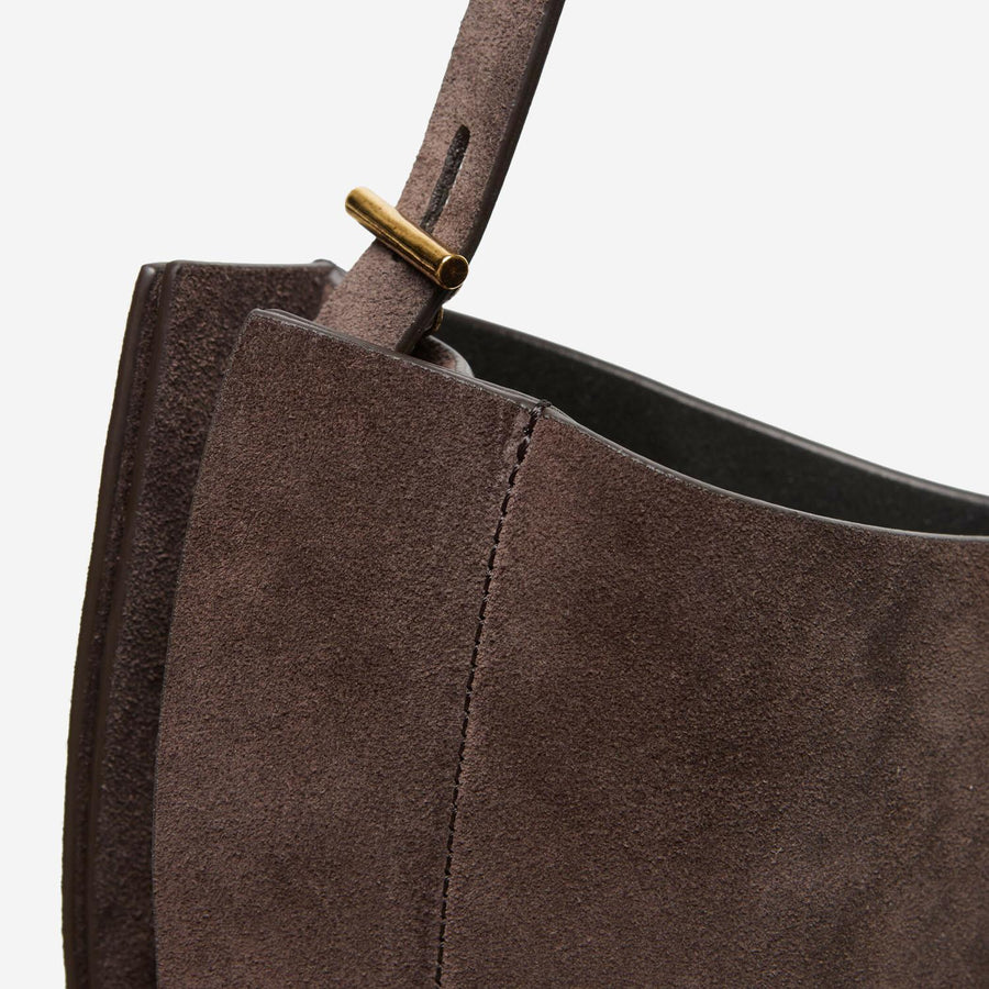 Handbag Lizzie Suede Brown Shoulder Bags