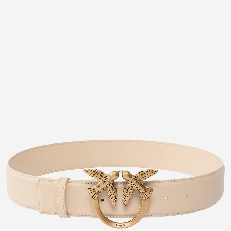 Love Berry Leather Belt Beige