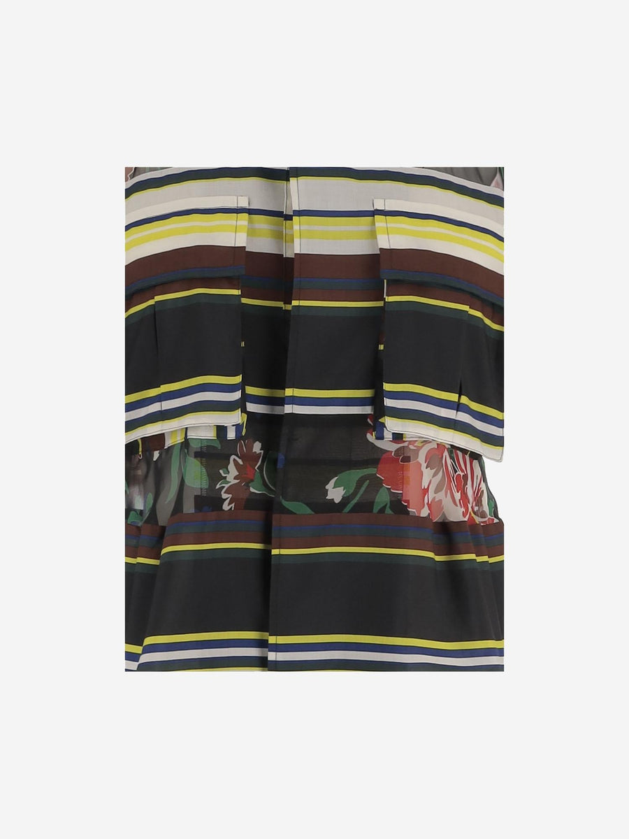Shirt Striped Nylon With Sheer Details Multicolour Polyester
