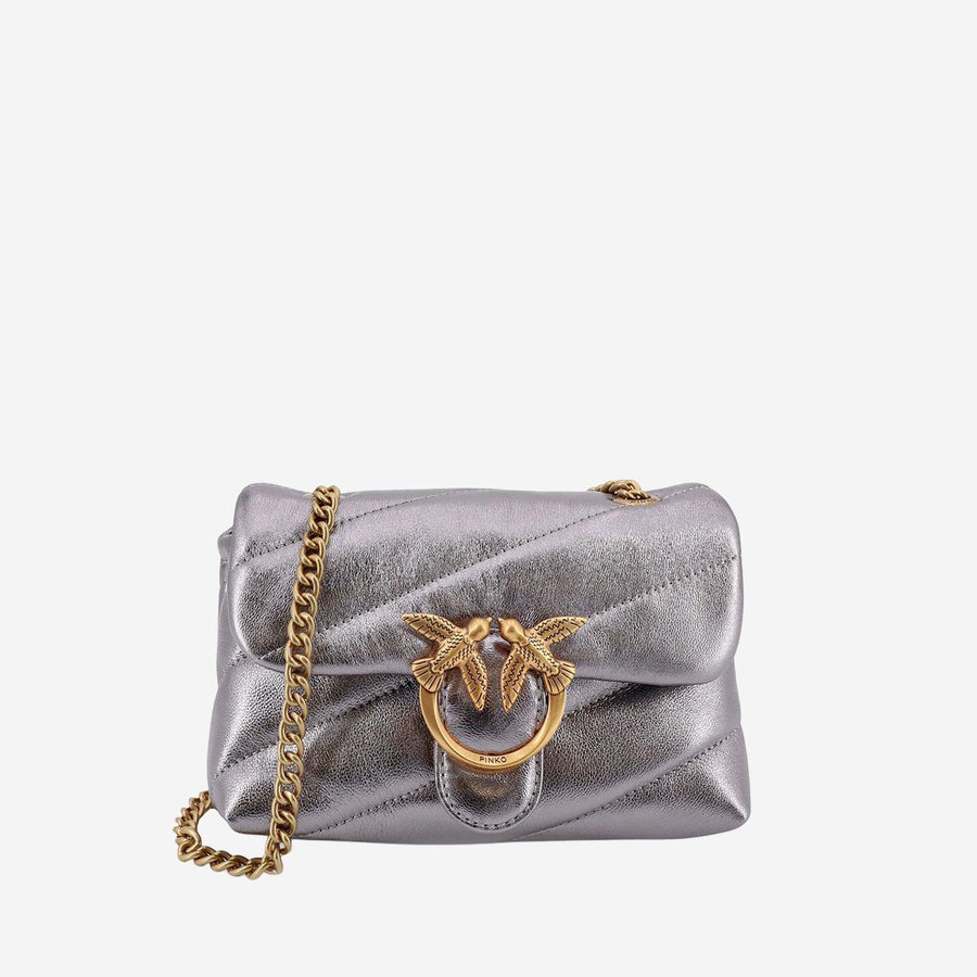 Shoulder Bag Love Baby Grey Leather