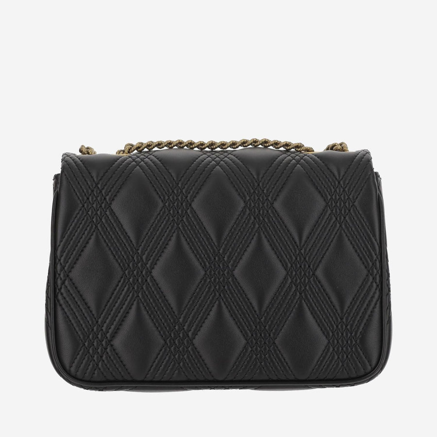 Quilted Nappa Shoulder Bag Black Lambskin Leather
