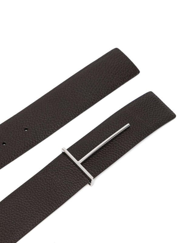 Belt T Icon Black Leather Calfskin