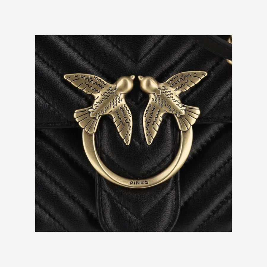 Shoulder Bag Love One Classic Black Leather