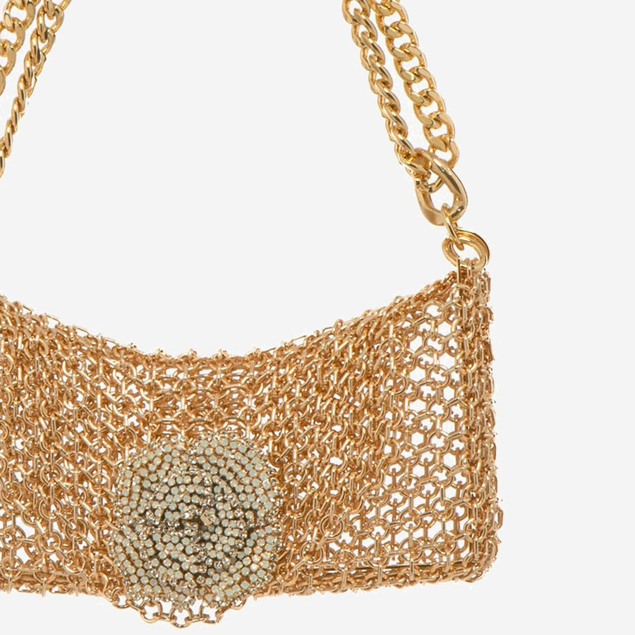 Handbag Camelia Gold Brass Handbags