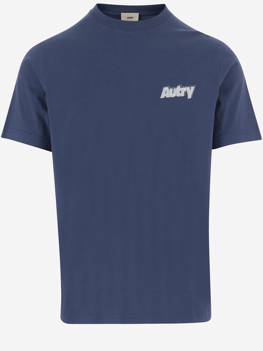 Cotton T-Shirt With Logo Navy T-shirts