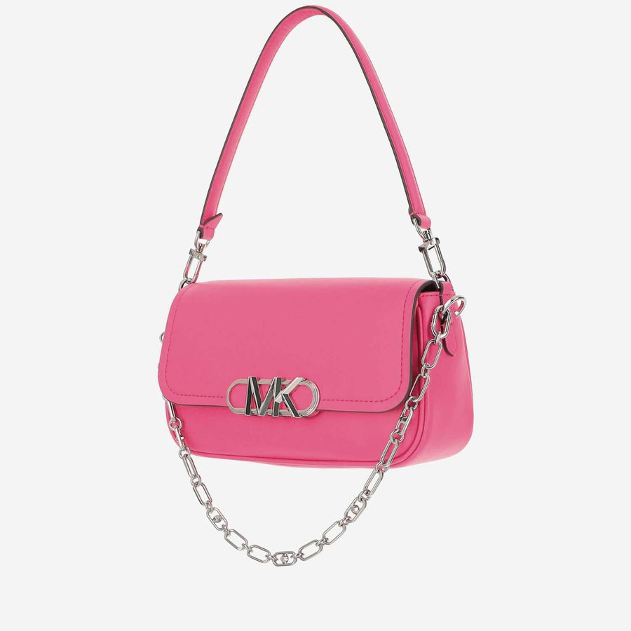 Medium Calfskin Shoulder Bag Fuchsia Leather