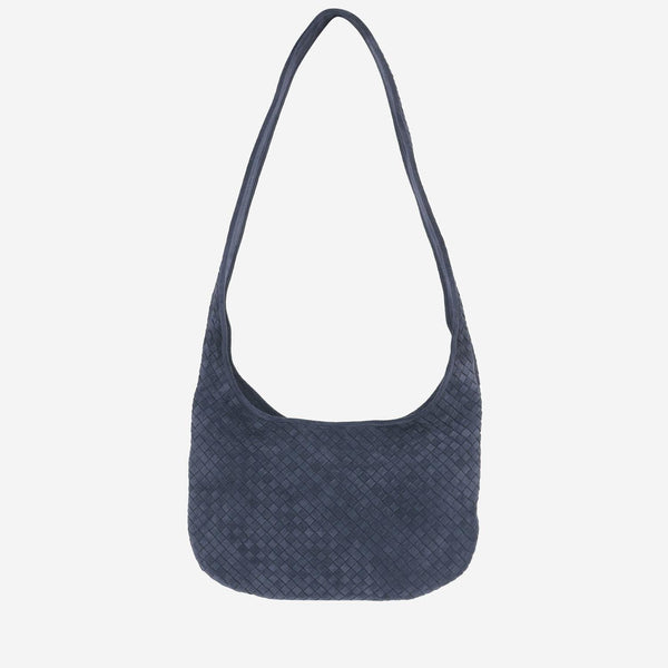 Veneto Suede Bag Navy Calfskin Shoulder