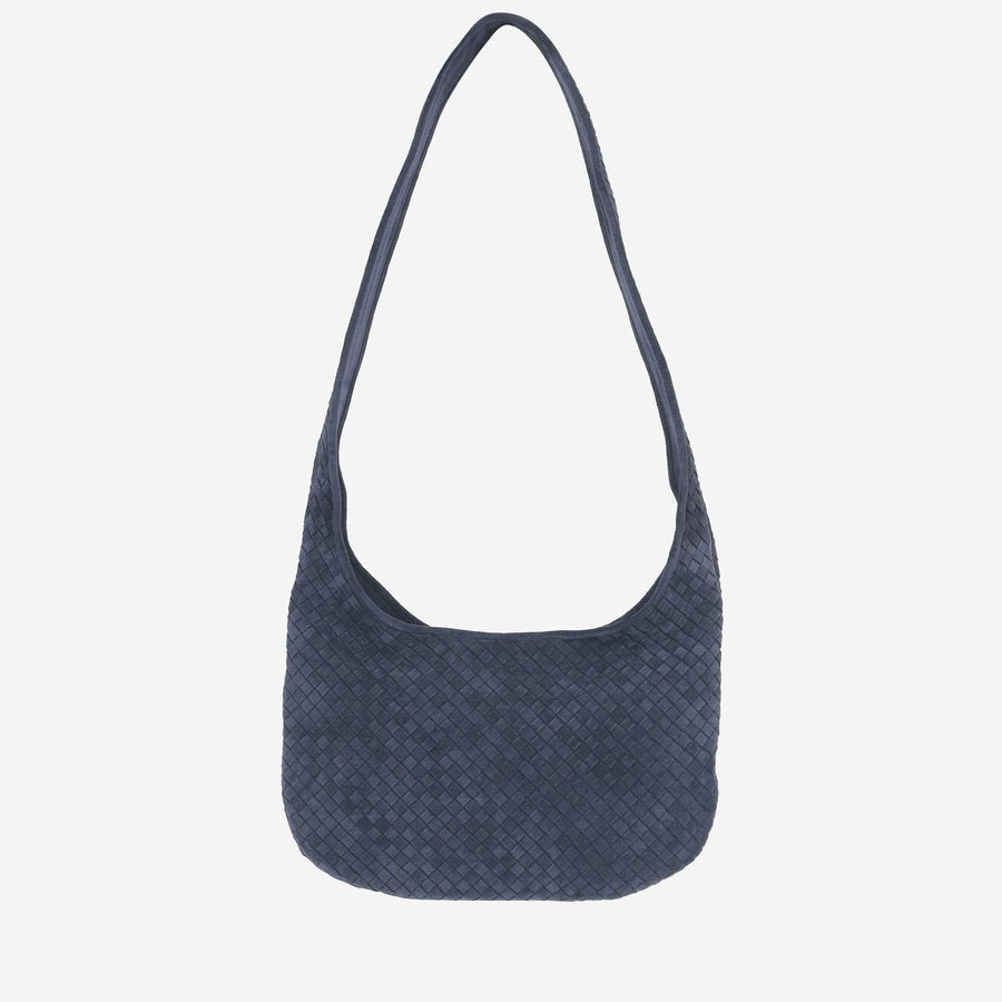 Veneto Suede Bag Navy Calfskin Shoulder