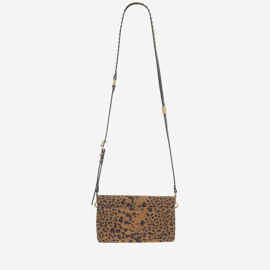 Suede Bag With Animal Print Shoulder
