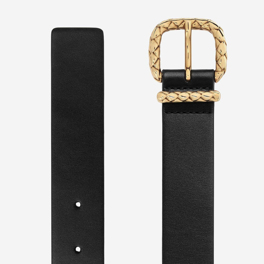 Coaxial Loop Belt Black Leather