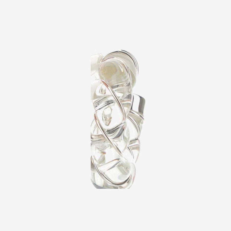 Hoop Earrings Twist Silver Glass