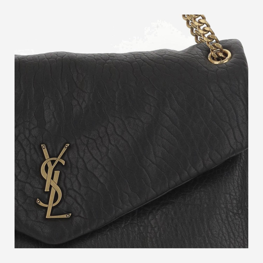 Calypso Large Lambskin Leather Bag Black Shoulder