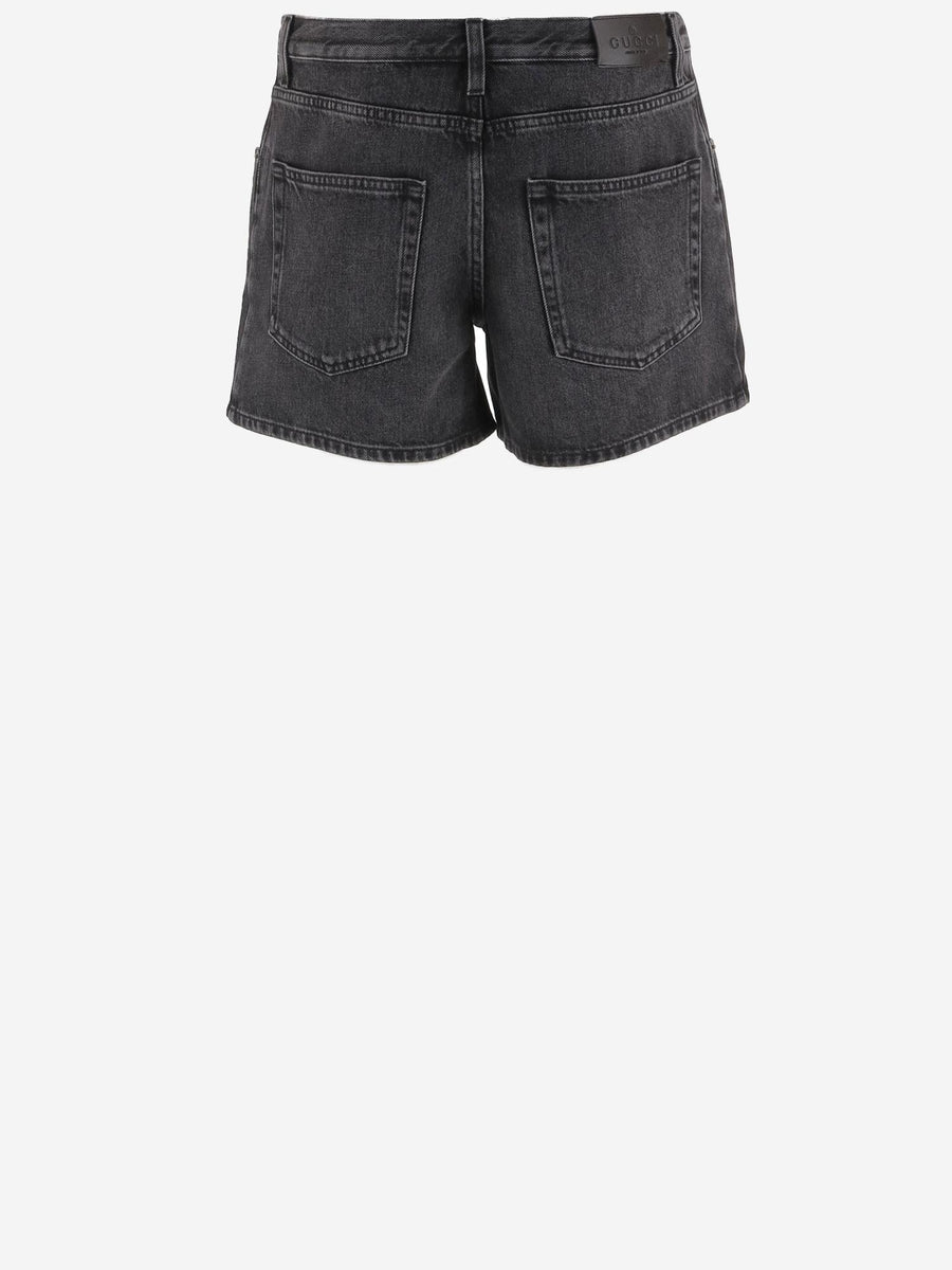 Jeans Short Cotton Denim Dark Grey