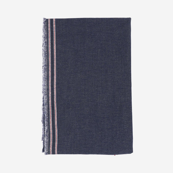 Cashmere And Silk Blend Denim Scarf Navy