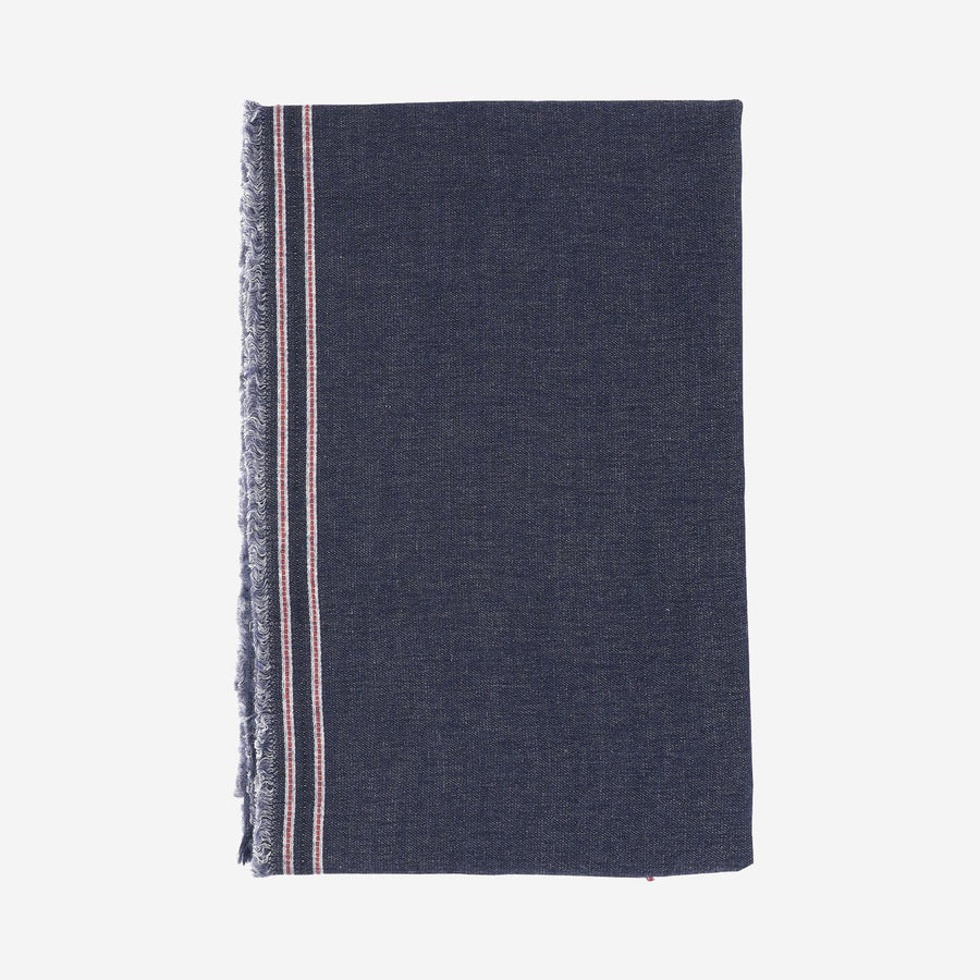 Cashmere And Silk Blend Denim Scarf Navy