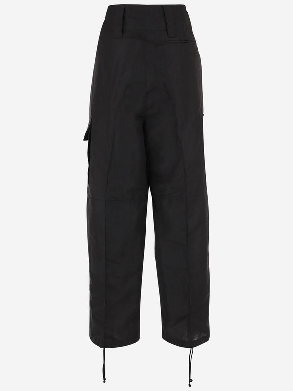 Trousers Over Linen-Blend Black