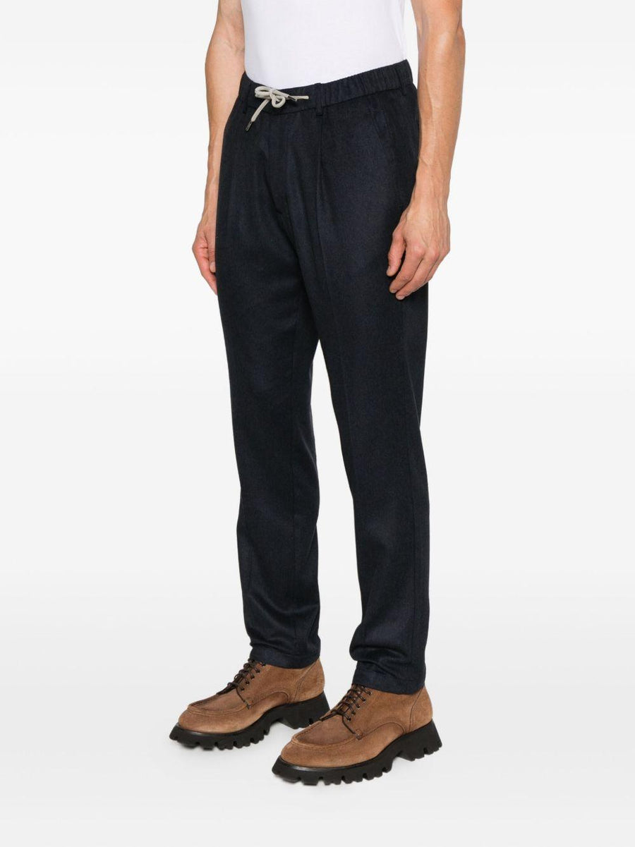 Trousers Navy Blue Silk-Cashmere