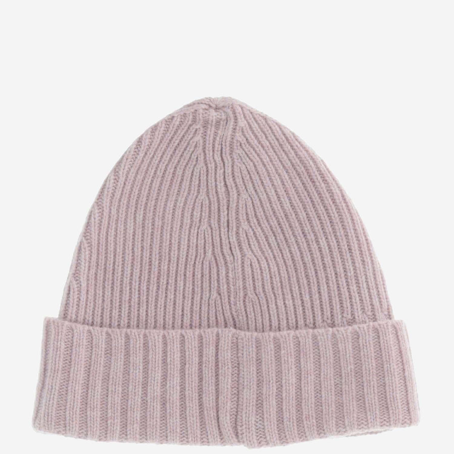 Wool-Blend Beanie With Logo Pink Hat