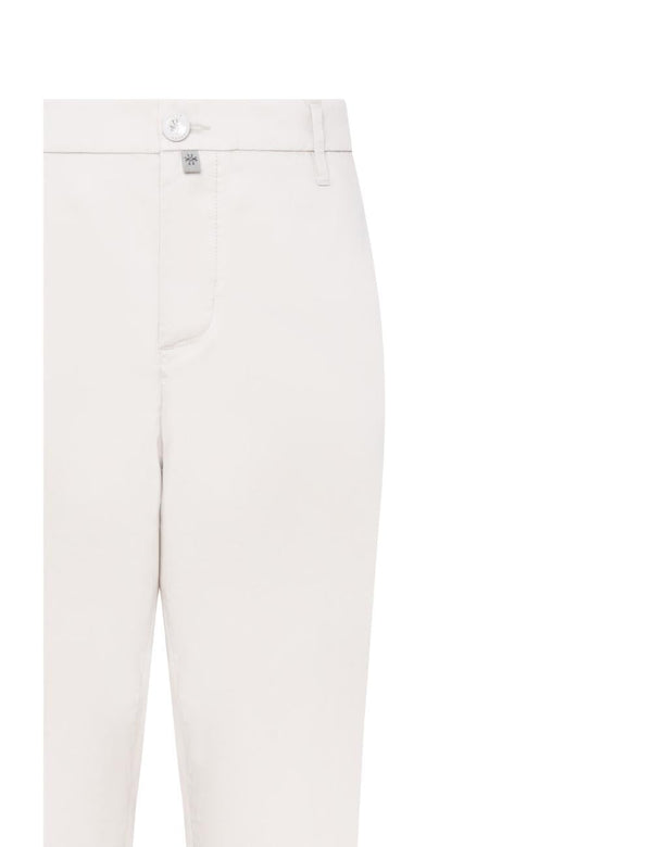 Trousers Tapered Pearl Grey Cotton