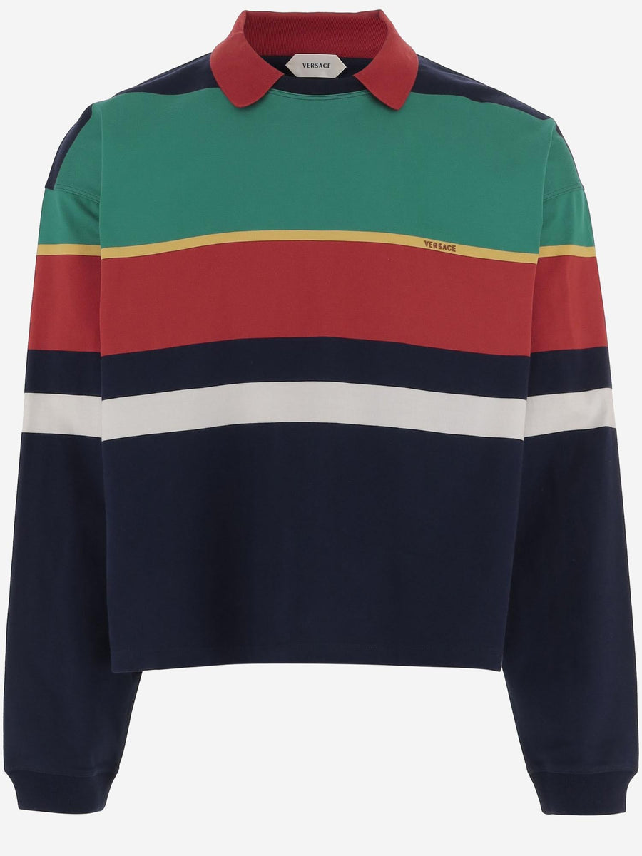 Polo Shirt Striped Cotton Multicolour Knitwear