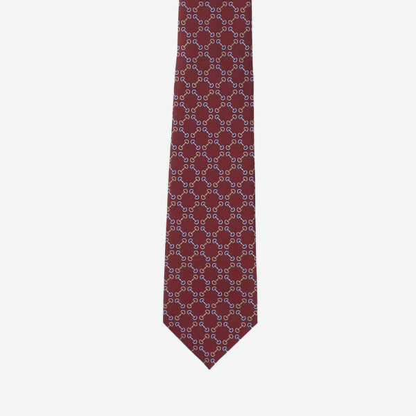 Tie Jacquard Silk Morsetto Print Red Ties & Bow