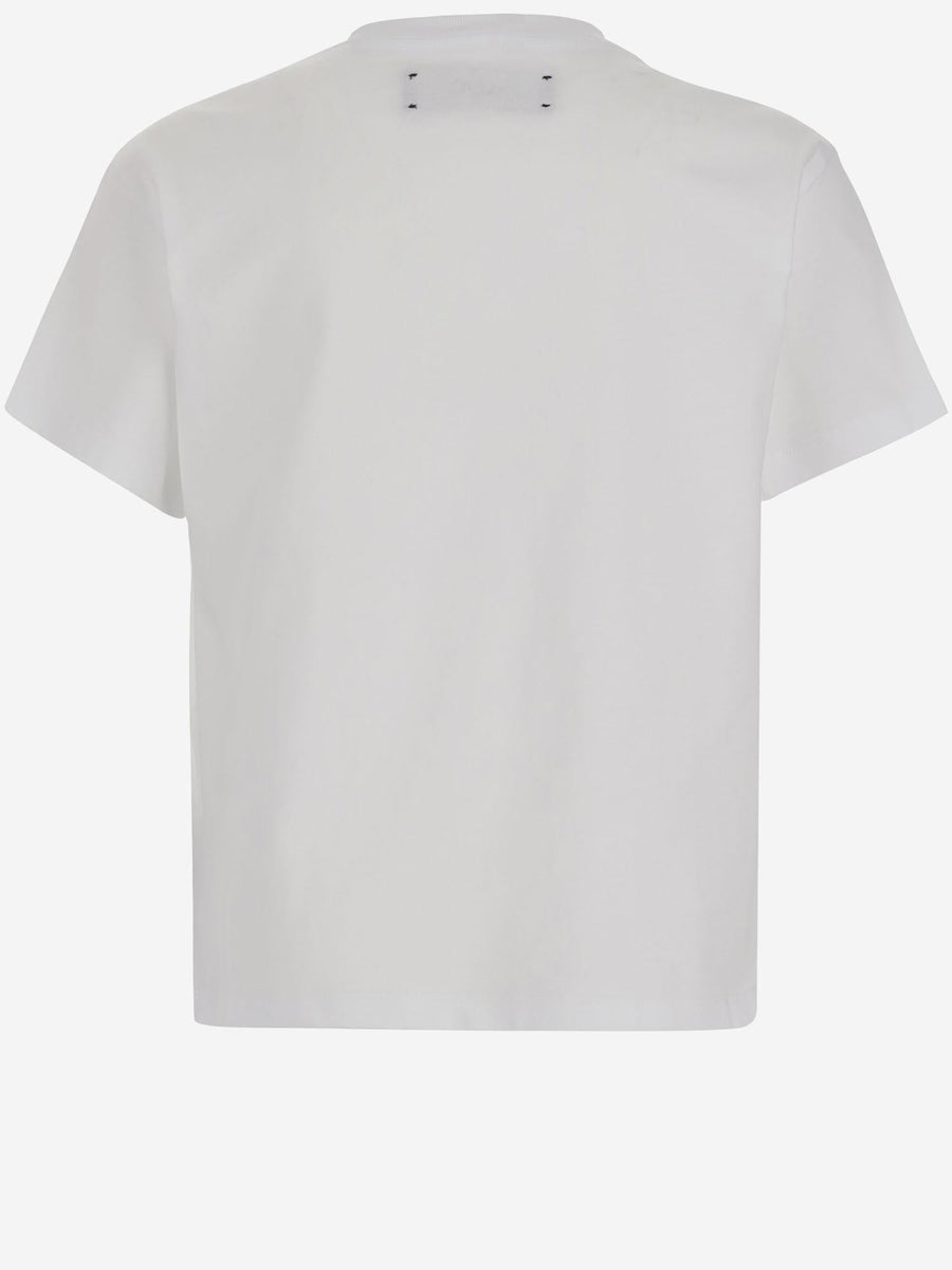 Cotton T-Shirt With Logo Print White T-shirts