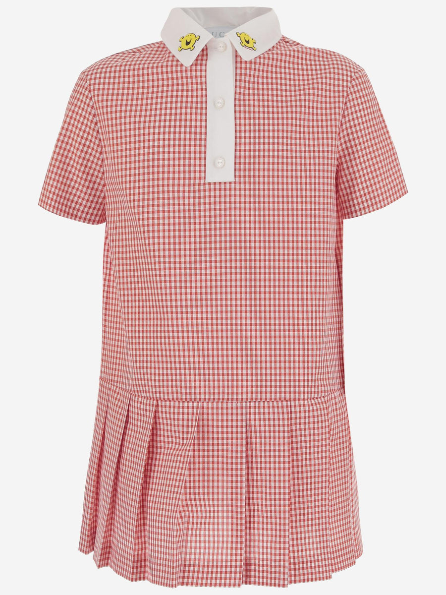 Dress Stretch Cotton Checked Pattern Multicolour