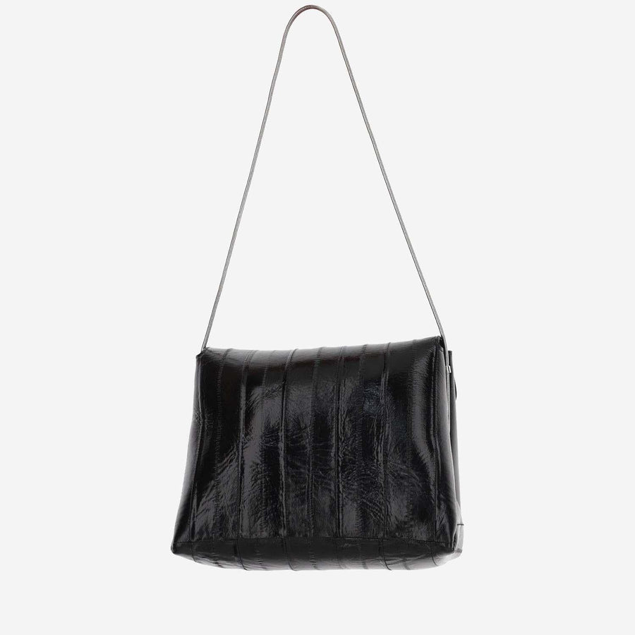 Bobbi Leather Shoulder Bag Black Aguilla