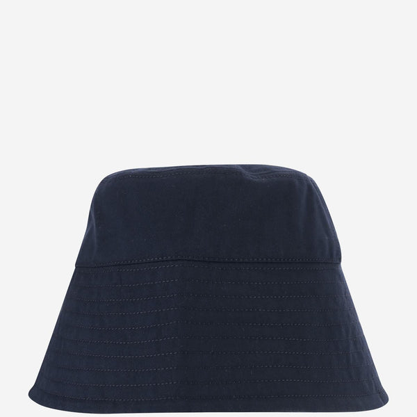 Cotton Bucket Hat With Logo Navy/black