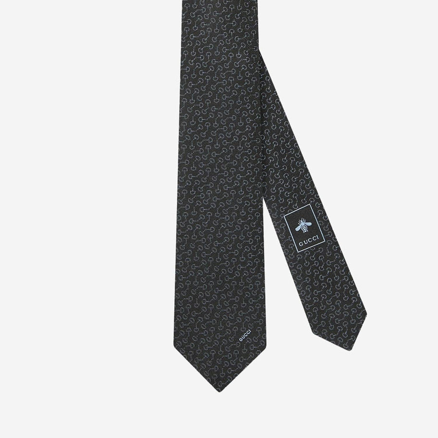 Jacquard Silk Tie Black Ties & Bow