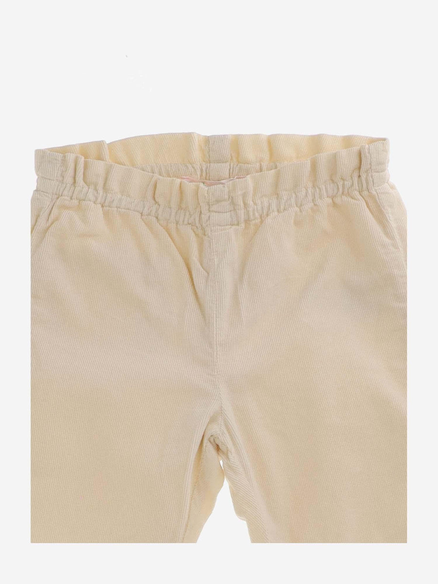 Cotton Velvet Pants Ivory Trousers