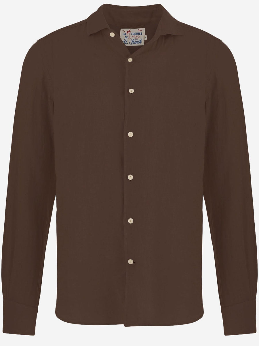 Linen Shirt Dark Brown