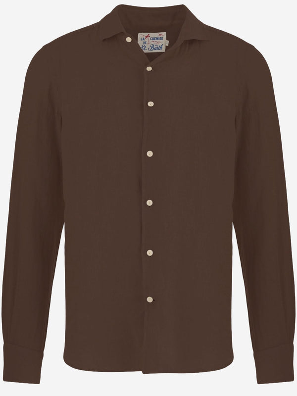 Linen Shirt Dark Brown