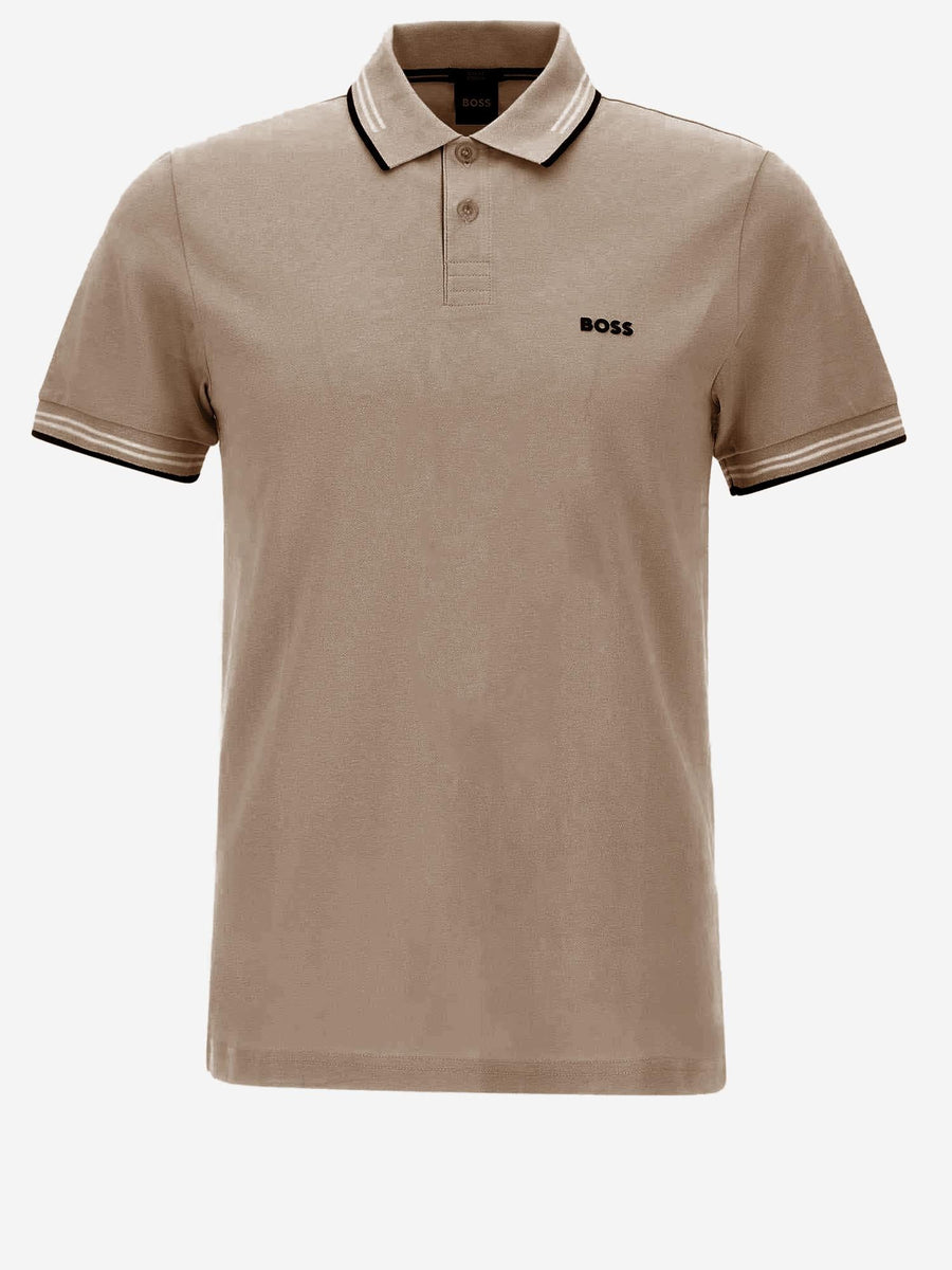 Polo Shirt Stretch Cotton Beige