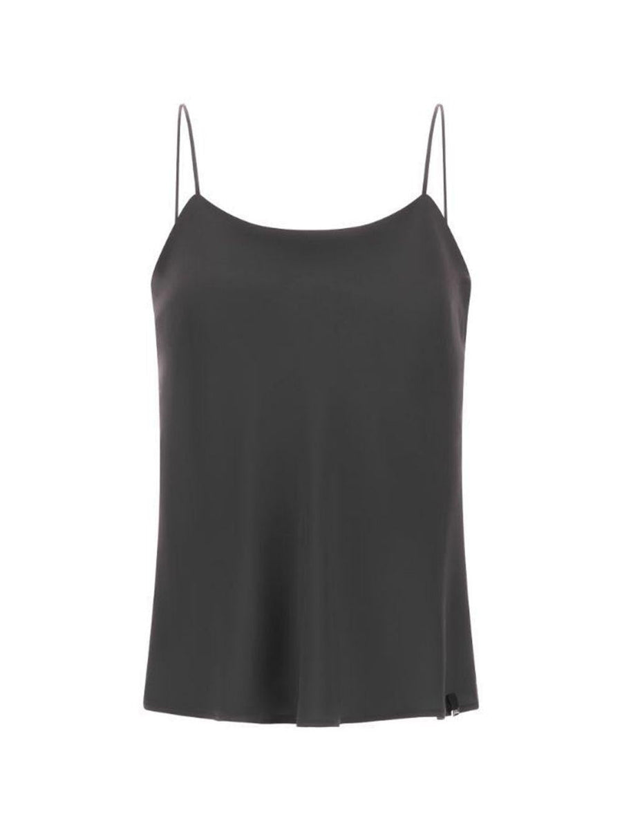 Top Black Polyester Tops