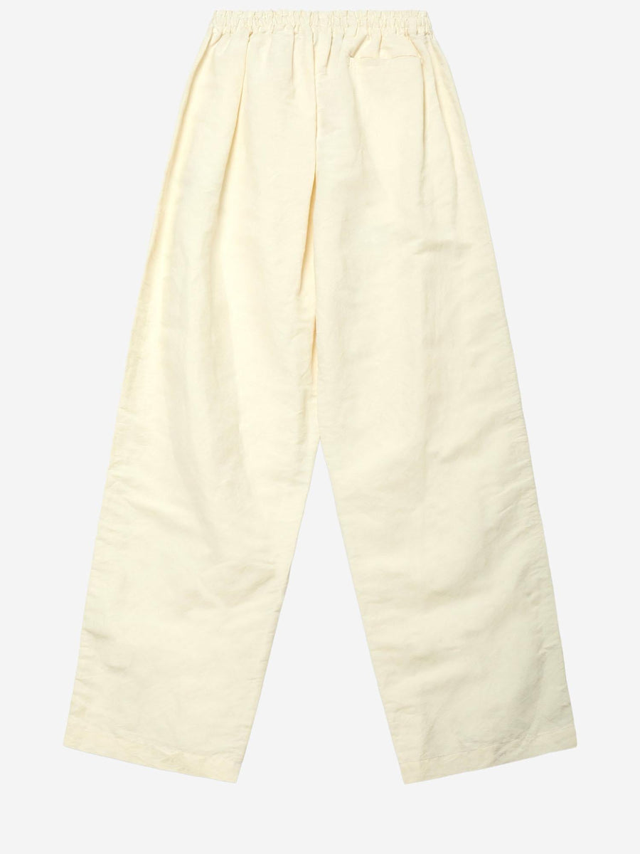 Pants Cream Viscose-Blend Polyester Trousers
