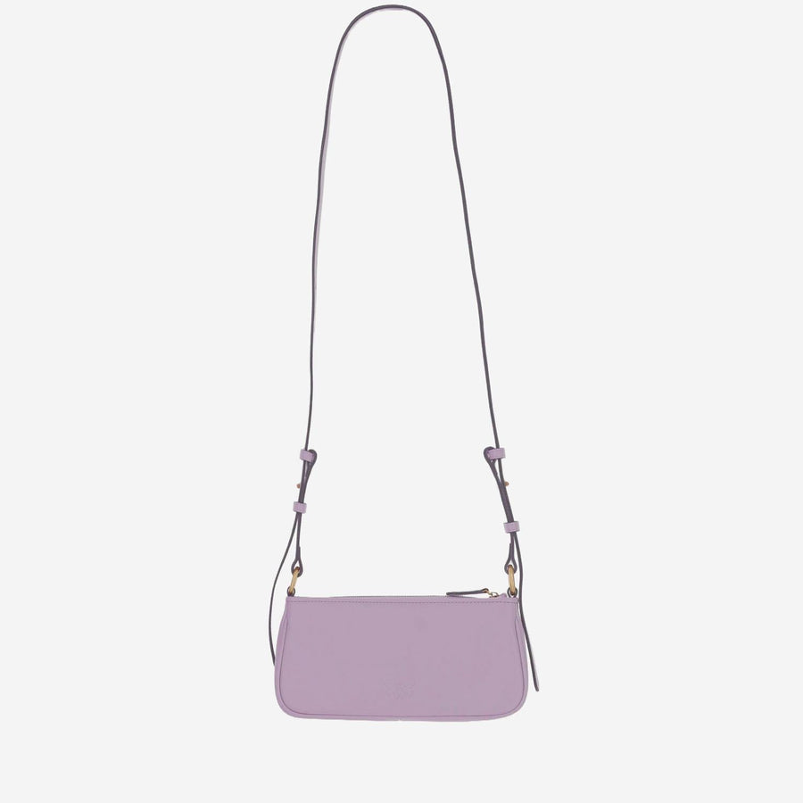Half Moon Baguette Mini Leather Bag Lilac Shoulder