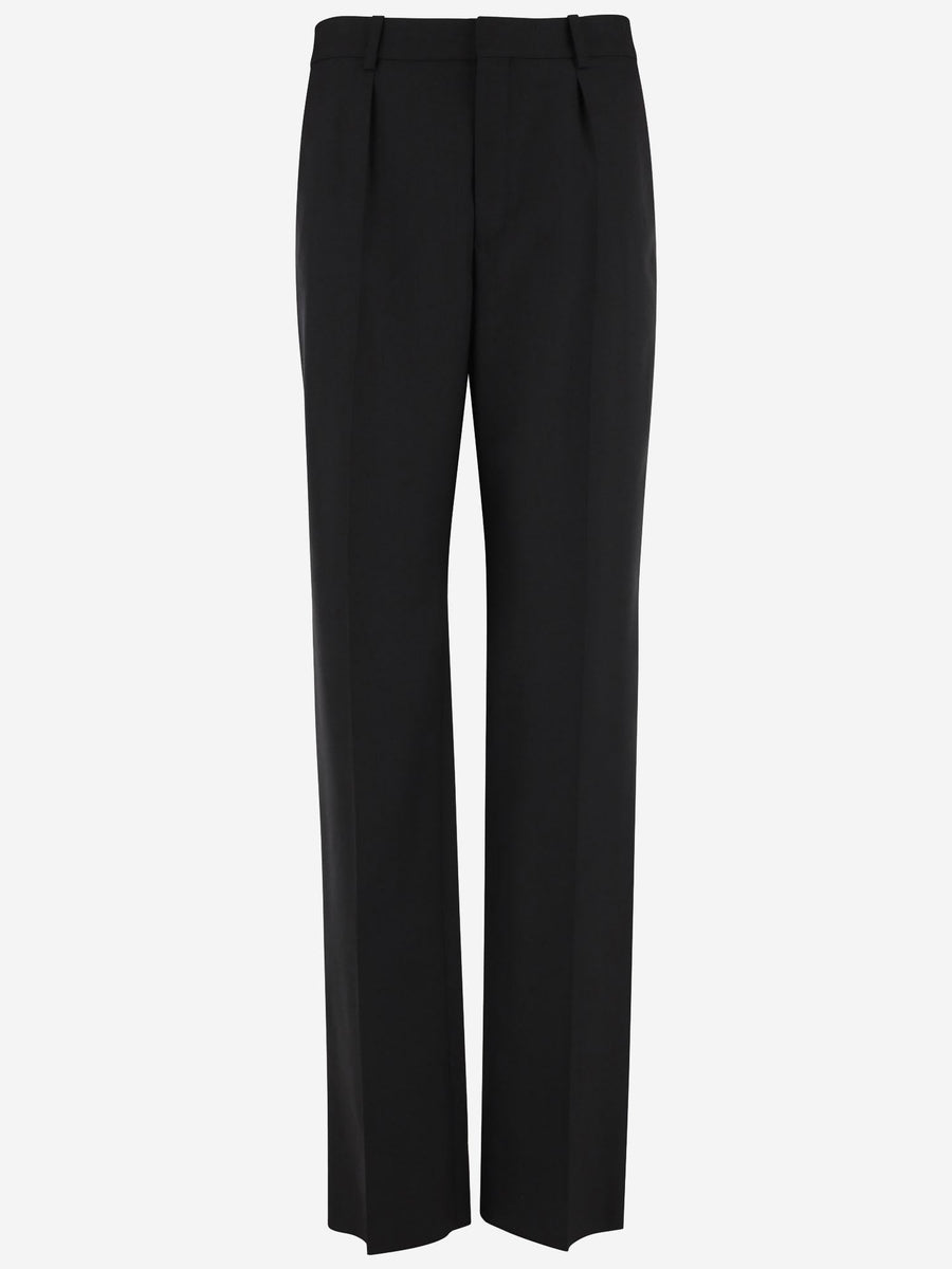 Wool Pants Black Trousers