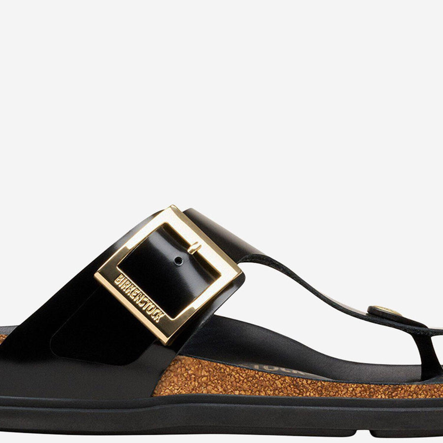 Sandals Gizeh Droplet Black Leather Slippers
