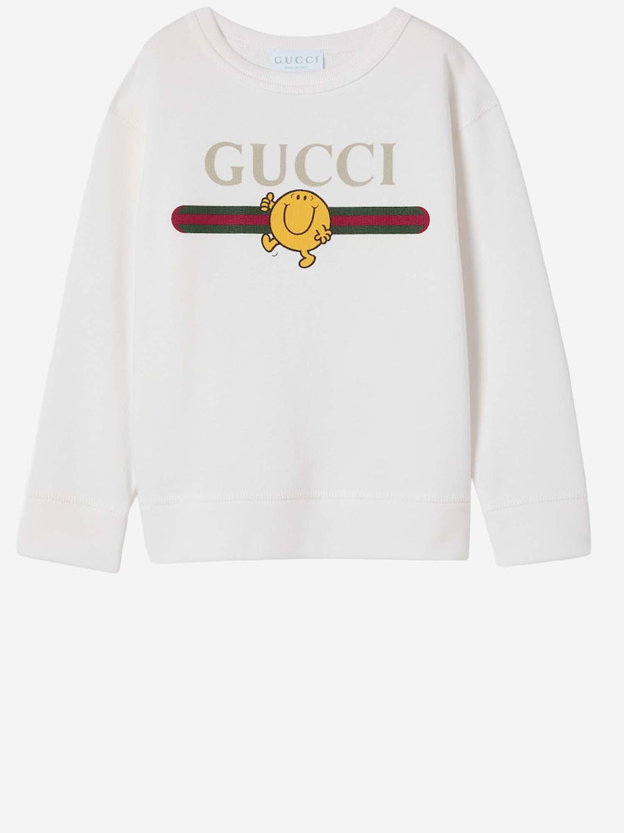 Printed Cotton Sweatshirt White/multicolour Hoods & Sweatshirts
