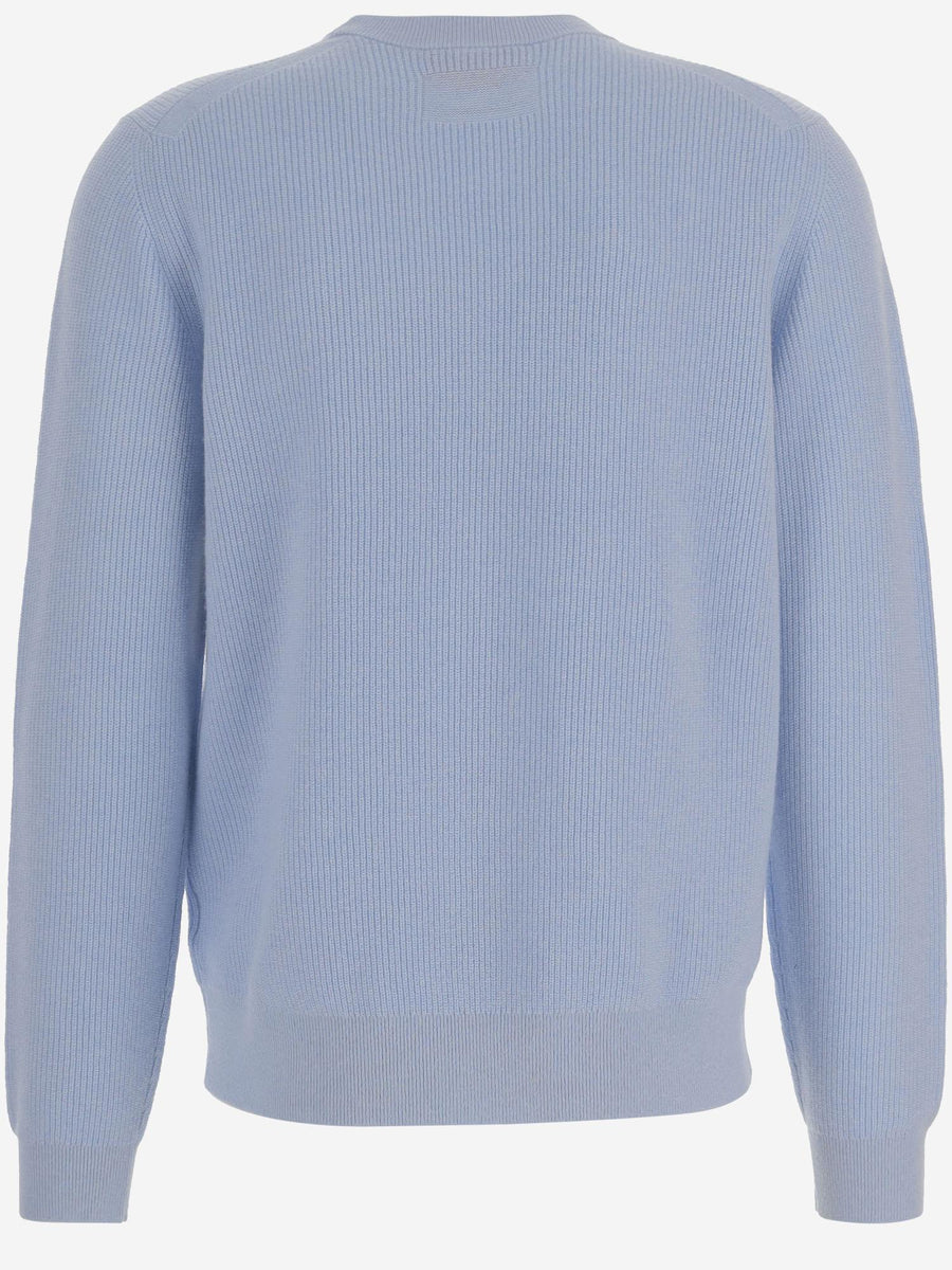 Sweater Ribbed Cashmere Light Blue