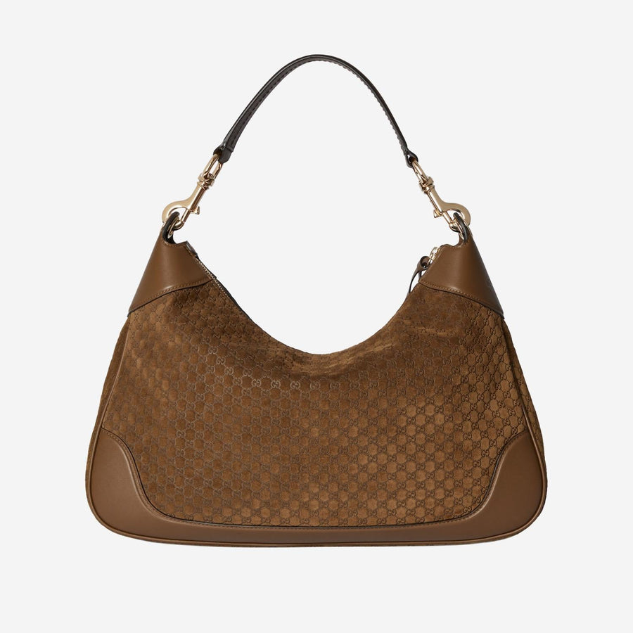 Medium B Shoulder Bag Brown Leather