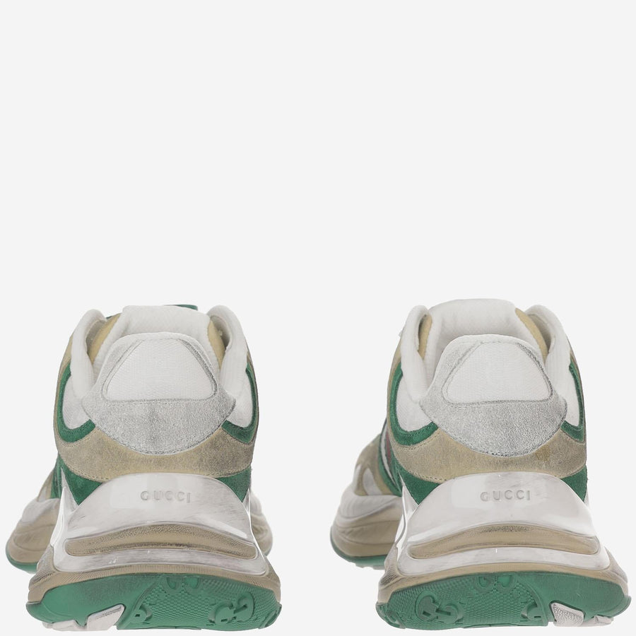 Sneakers With Web Detail Leather Trainers