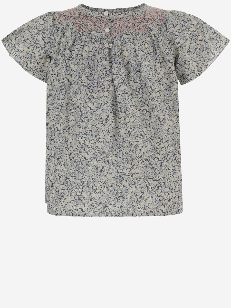 Floral Print Cotton Top Blouses And Shirts